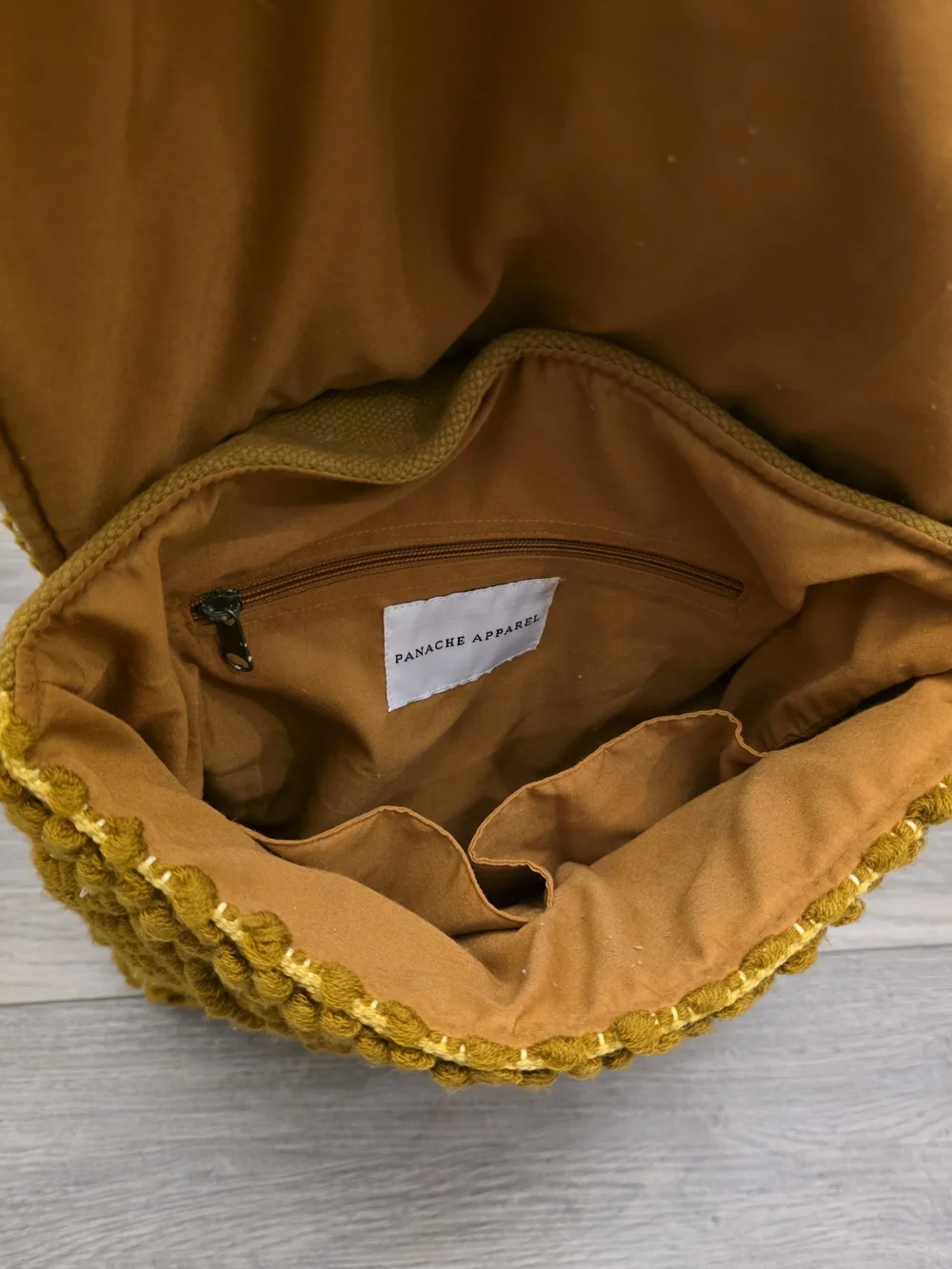 Panache Mustard Yellow Woven Macramé Backpack